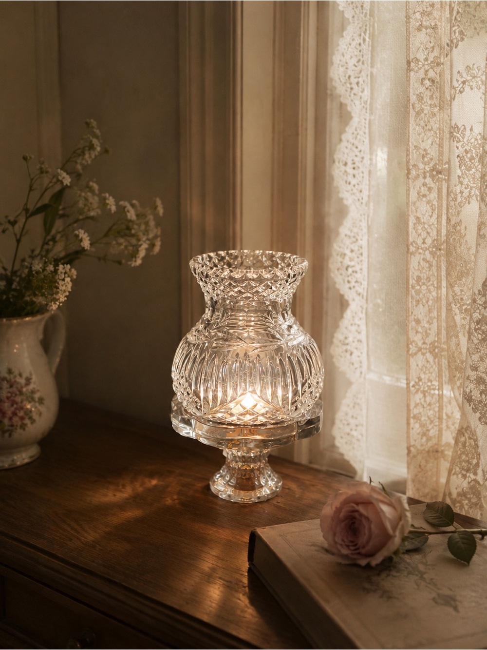 Victorian style charming vintage-inspired fairy lamp - candle holder